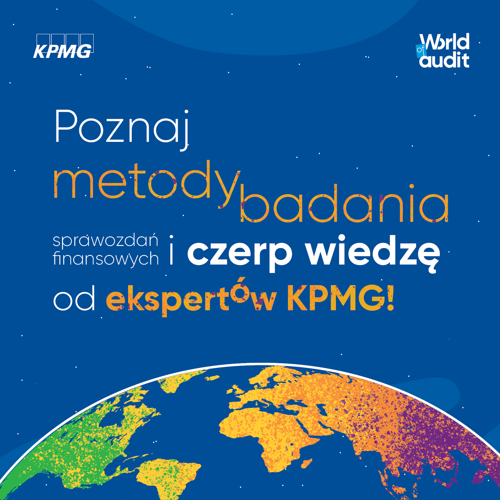 grafika z tytułem poznaj metody adania i czerp wiedzę od ekspertów KPMG